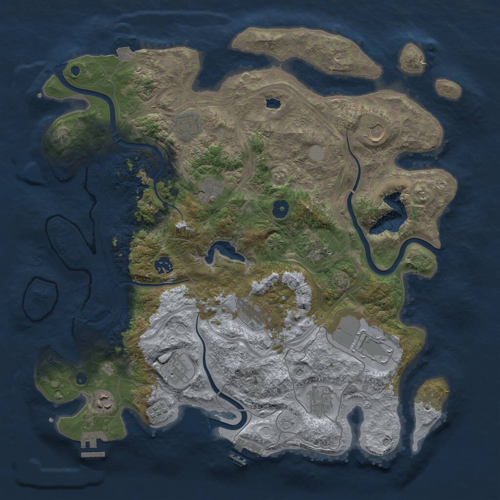 Rust Map: Procedural Map, Size: 4250, Seed: 965394171, 17 Monuments