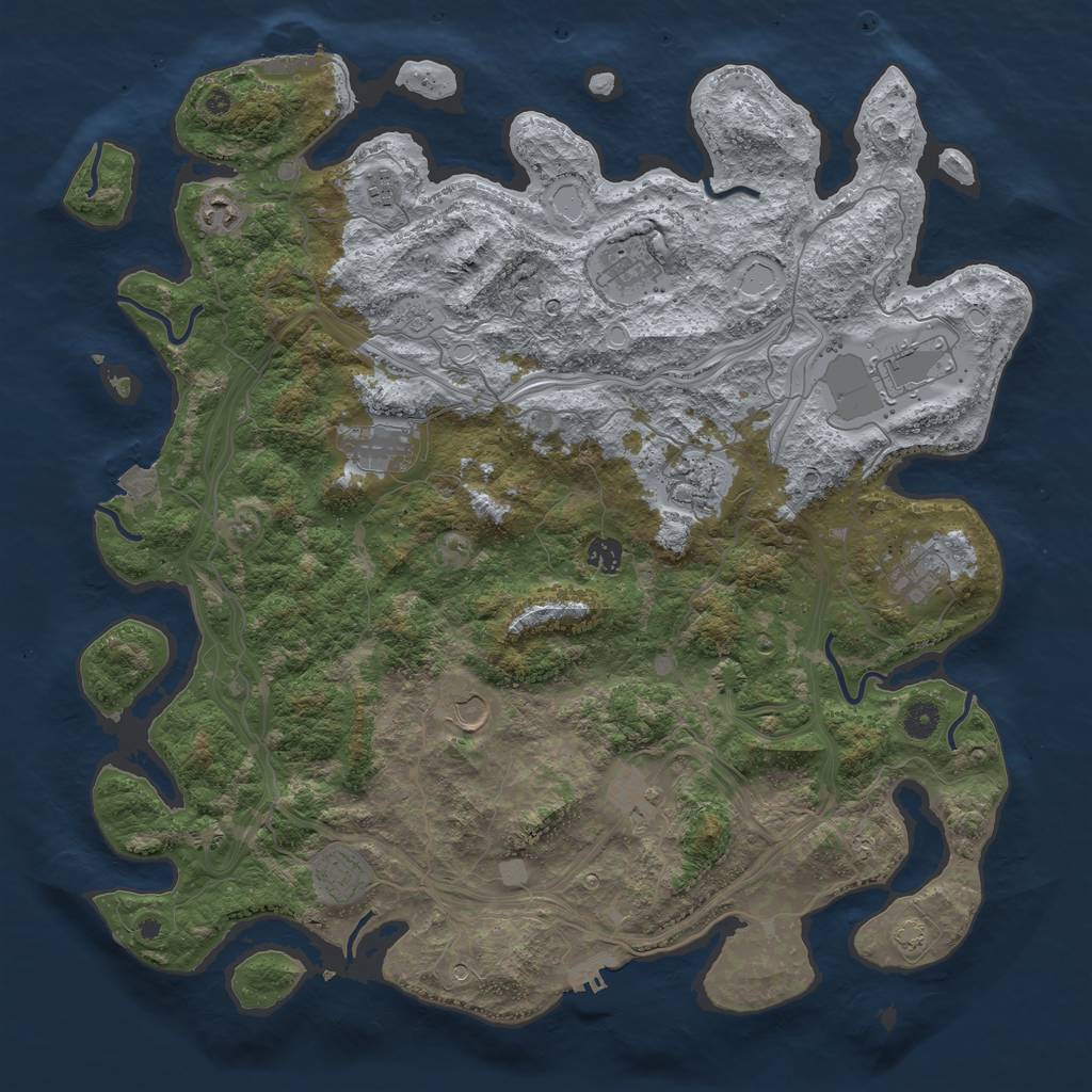 Rust Map: Procedural Map, Size: 4514, Seed: 13825, 19 Monuments
