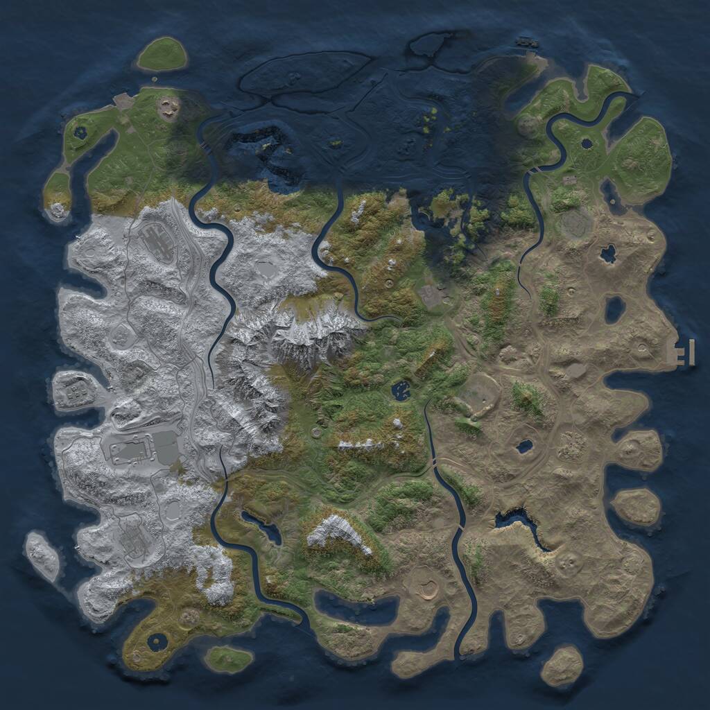 Rust Map: Procedural Map, Size: 5500, Seed: 300994848, 17 Monuments