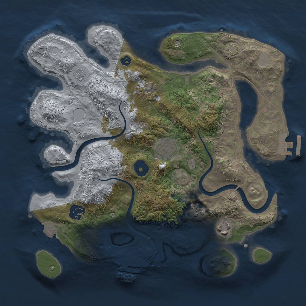 Rust Map: Procedural Map, Size: 3000, Seed: 73685058, 11 Monuments