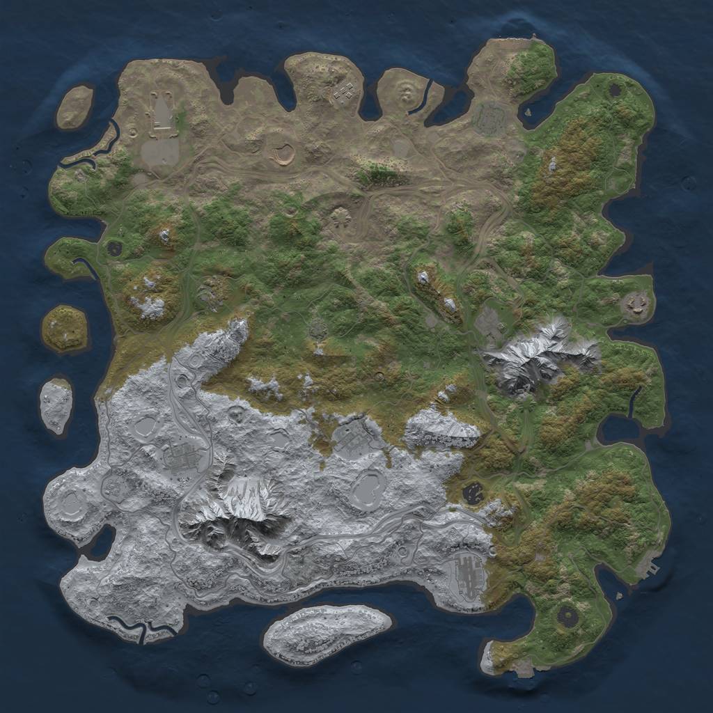 Rust Map: Procedural Map, Size: 5000, Seed: 483464617, 19 Monuments