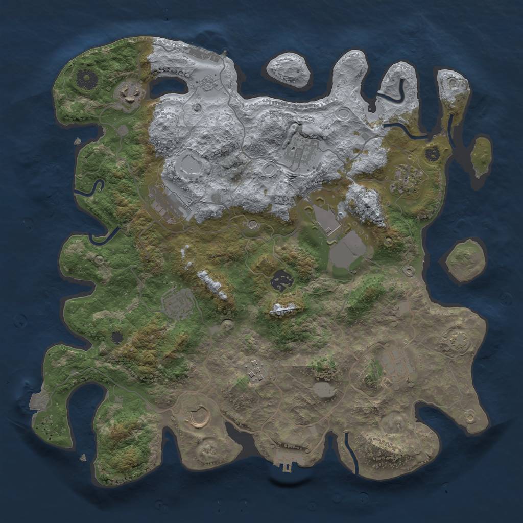 Rust Map: Procedural Map, Size: 3700, Seed: 1839217232, 18 Monuments