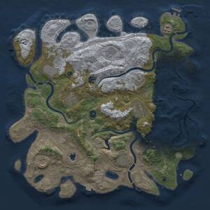 Thumbnail Rust Map: Procedural Map, Size: 4250, Seed: 954348883, 15 Monuments