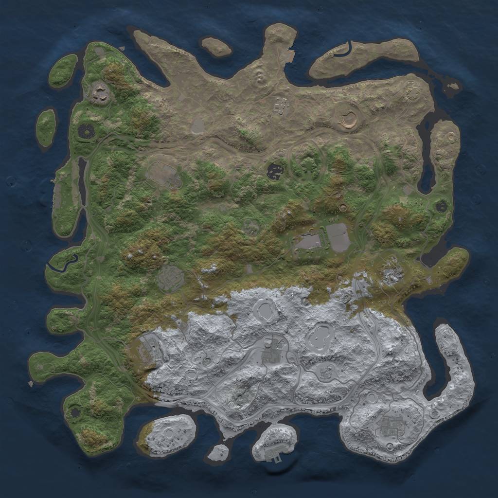 Rust Map: Procedural Map, Size: 4500, Seed: 85453, 19 Monuments
