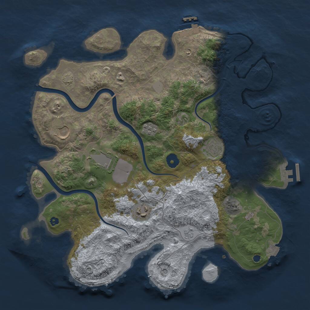 Rust Map: Procedural Map, Size: 3500, Seed: 1031, 11 Monuments