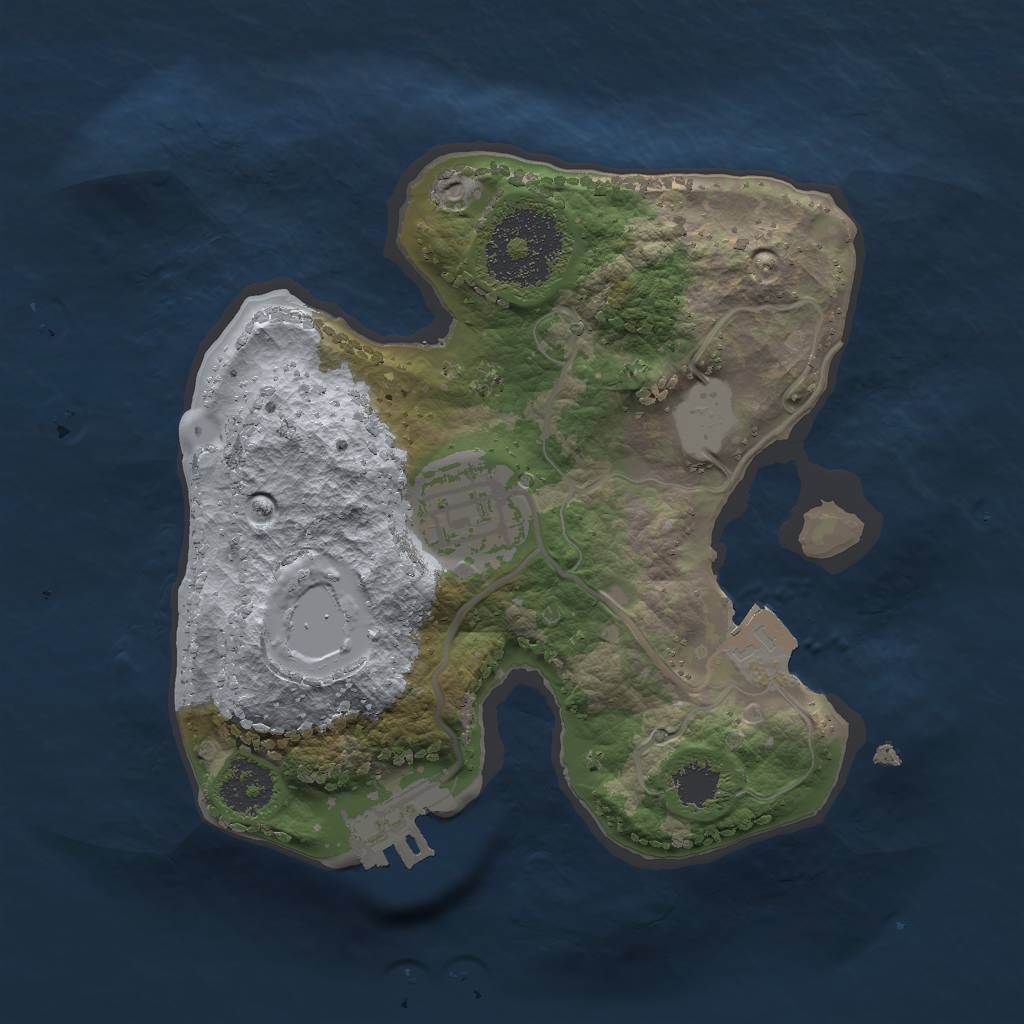 Rust Map: Procedural Map, Size: 2000, Seed: 1059685439, 5 Monuments