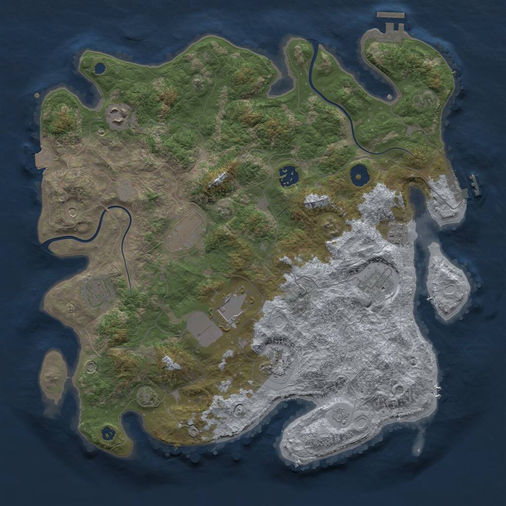 Rust Map: Procedural Map, Size: 3700, Seed: 279649295, 14 Monuments
