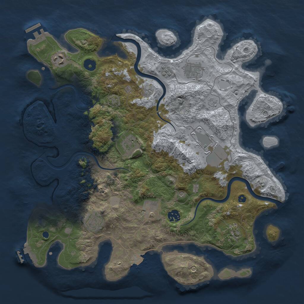 Rust Map: Procedural Map, Size: 3750, Seed: 678579, 15 Monuments