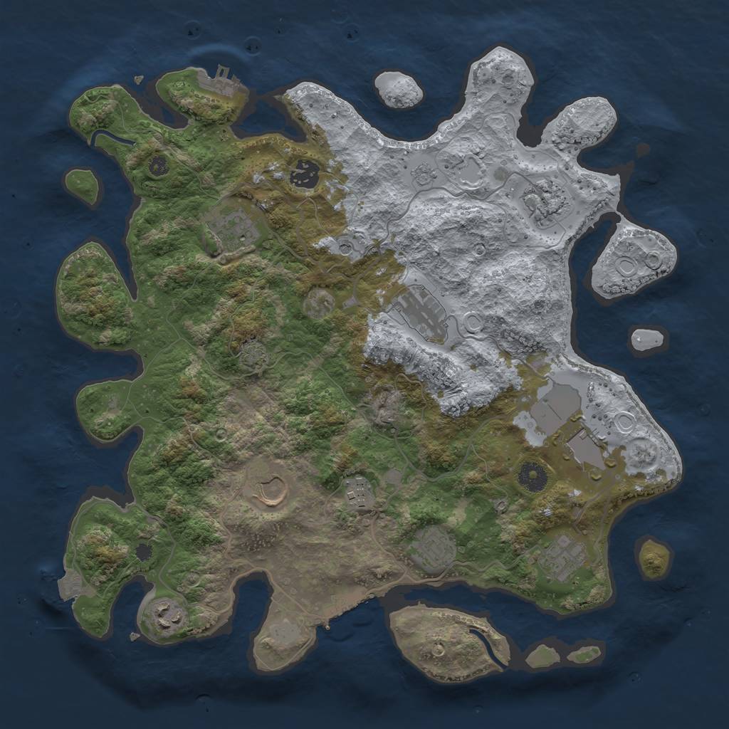 Rust Map: Procedural Map, Size: 3750, Seed: 678579, 18 Monuments