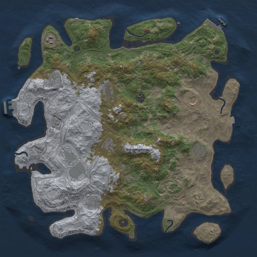 Rust Map: Procedural Map, Size: 4250, Seed: 95175325, 19 Monuments