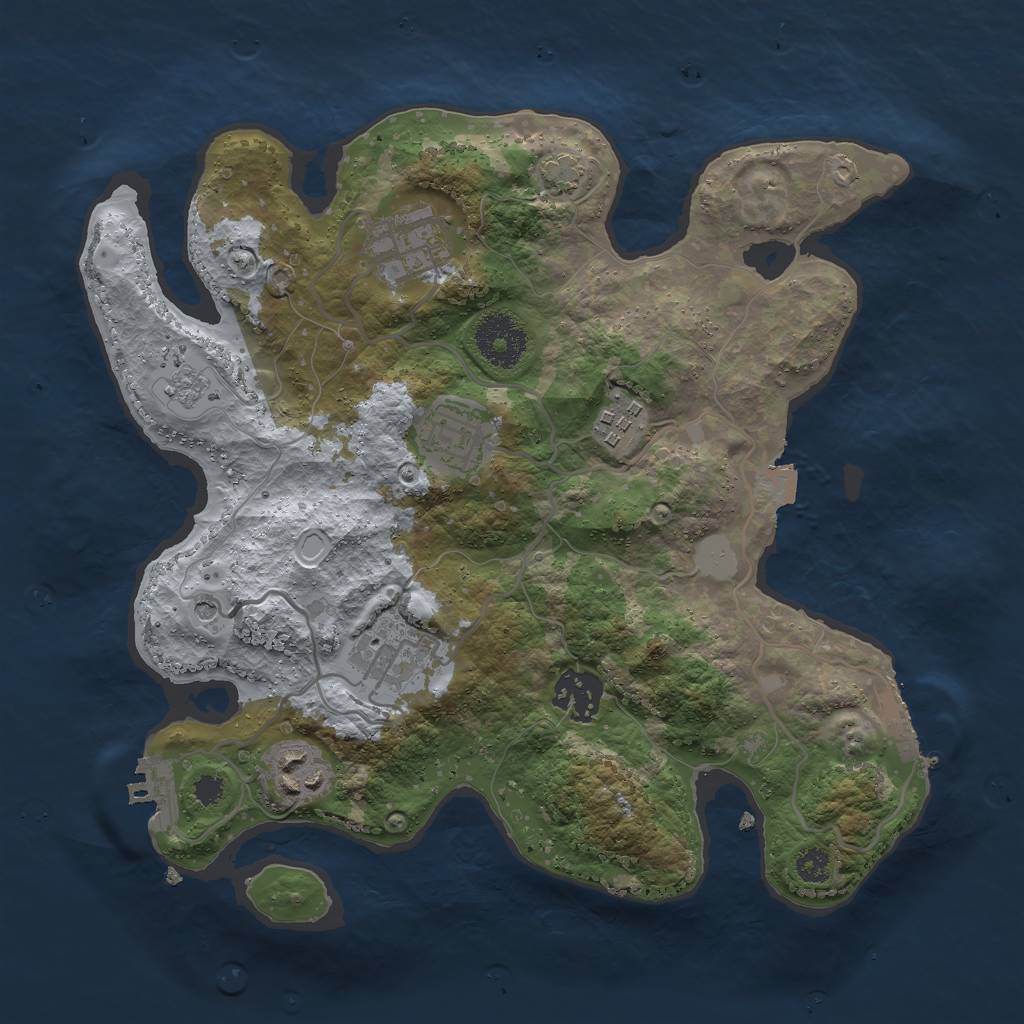 Rust Map: Procedural Map, Size: 3000, Seed: 36437, 14 Monuments