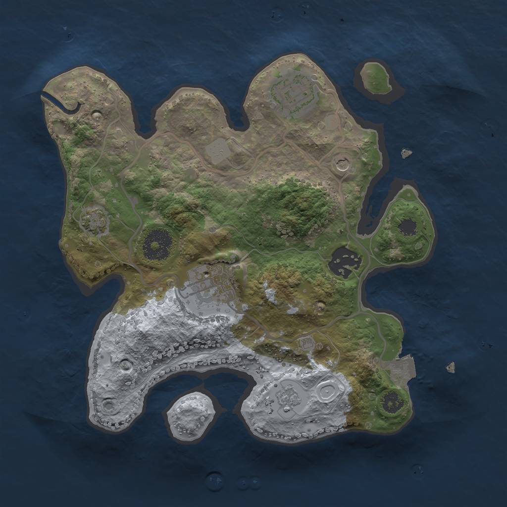Rust Map: Procedural Map, Size: 2500, Seed: 2022024, 9 Monuments