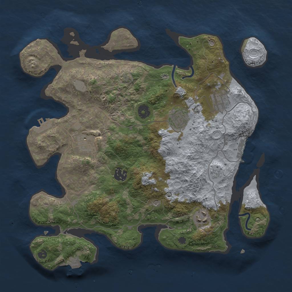 Rust Map: Procedural Map, Size: 3300, Seed: 1781346963, 13 Monuments