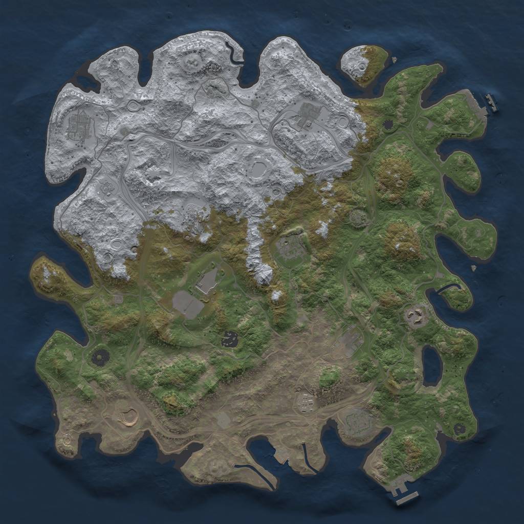 Rust Map: Procedural Map, Size: 4500, Seed: 798484300, 19 Monuments