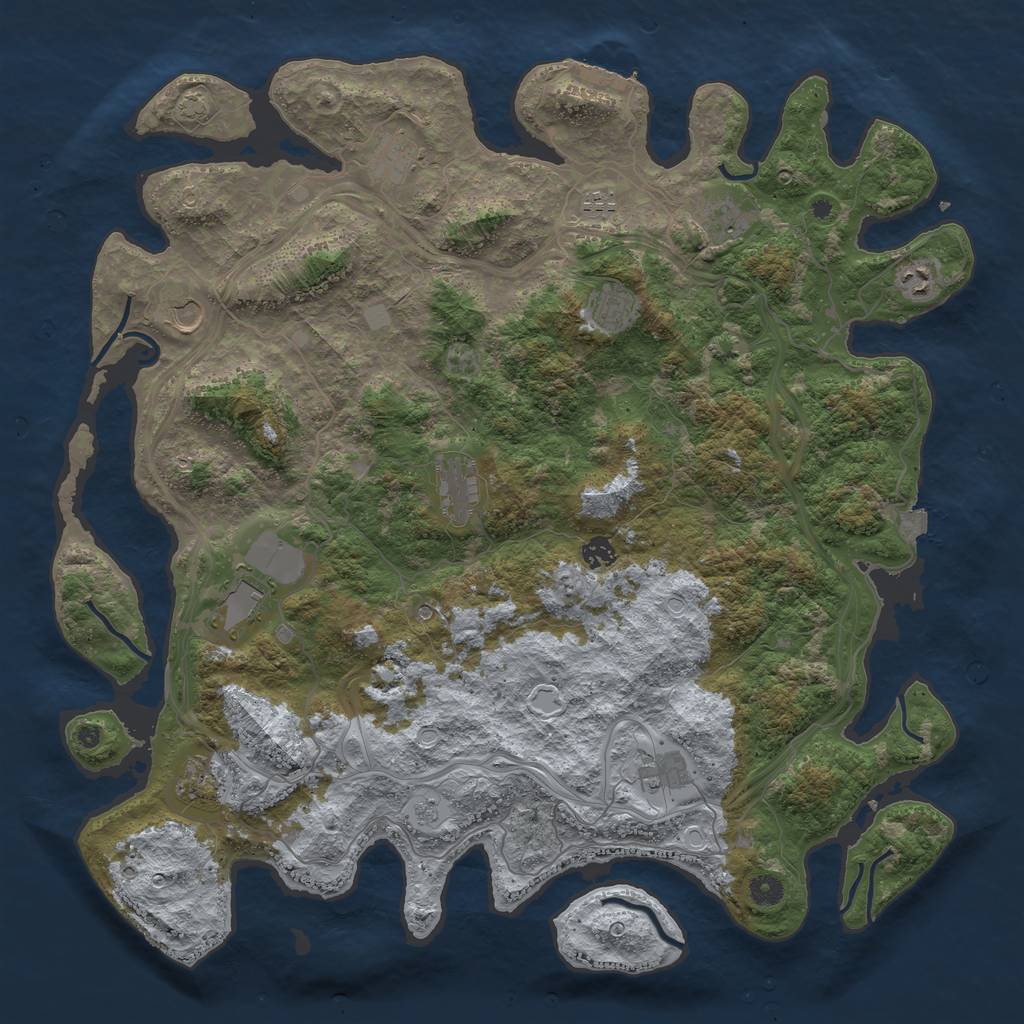 Rust Map: Procedural Map, Size: 4700, Seed: 662705539, 18 Monuments