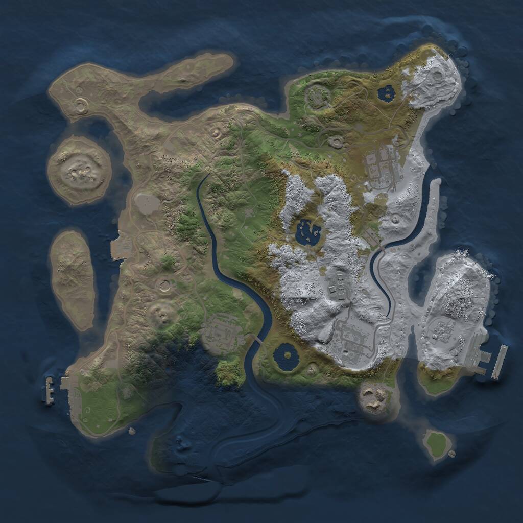 Rust Map: Procedural Map, Size: 3000, Seed: 1395111574, 12 Monuments