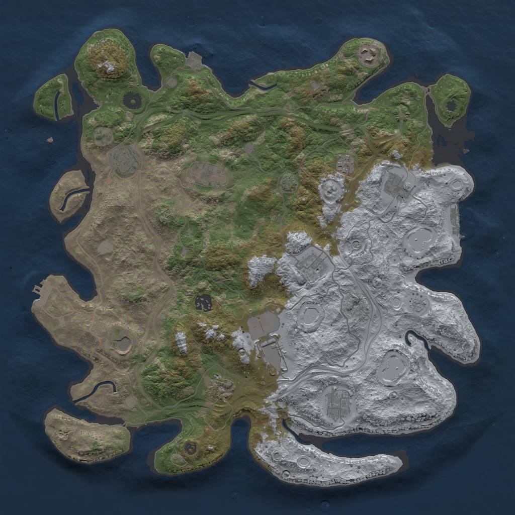 Rust Map: Procedural Map, Size: 4250, Seed: 660772122, 19 Monuments