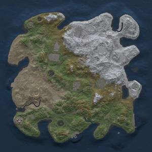 Thumbnail Rust Map: Procedural Map, Size: 3750, Seed: 27832827, 17 Monuments