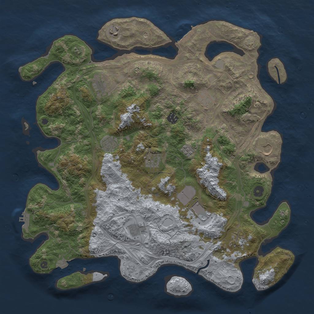 Rust Map: Procedural Map, Size: 4300, Seed: 3234543, 19 Monuments