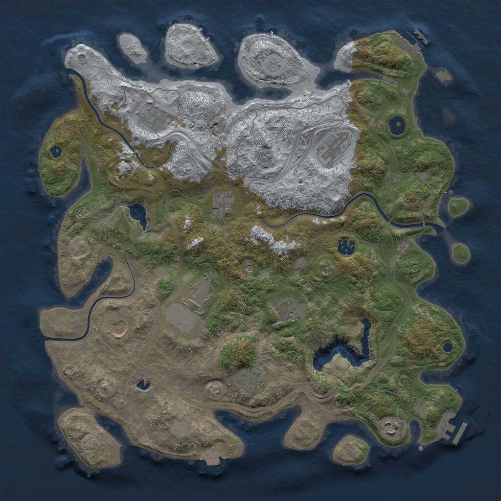 Rust Map: Procedural Map, Size: 4250, Seed: 2031880092, 16 Monuments