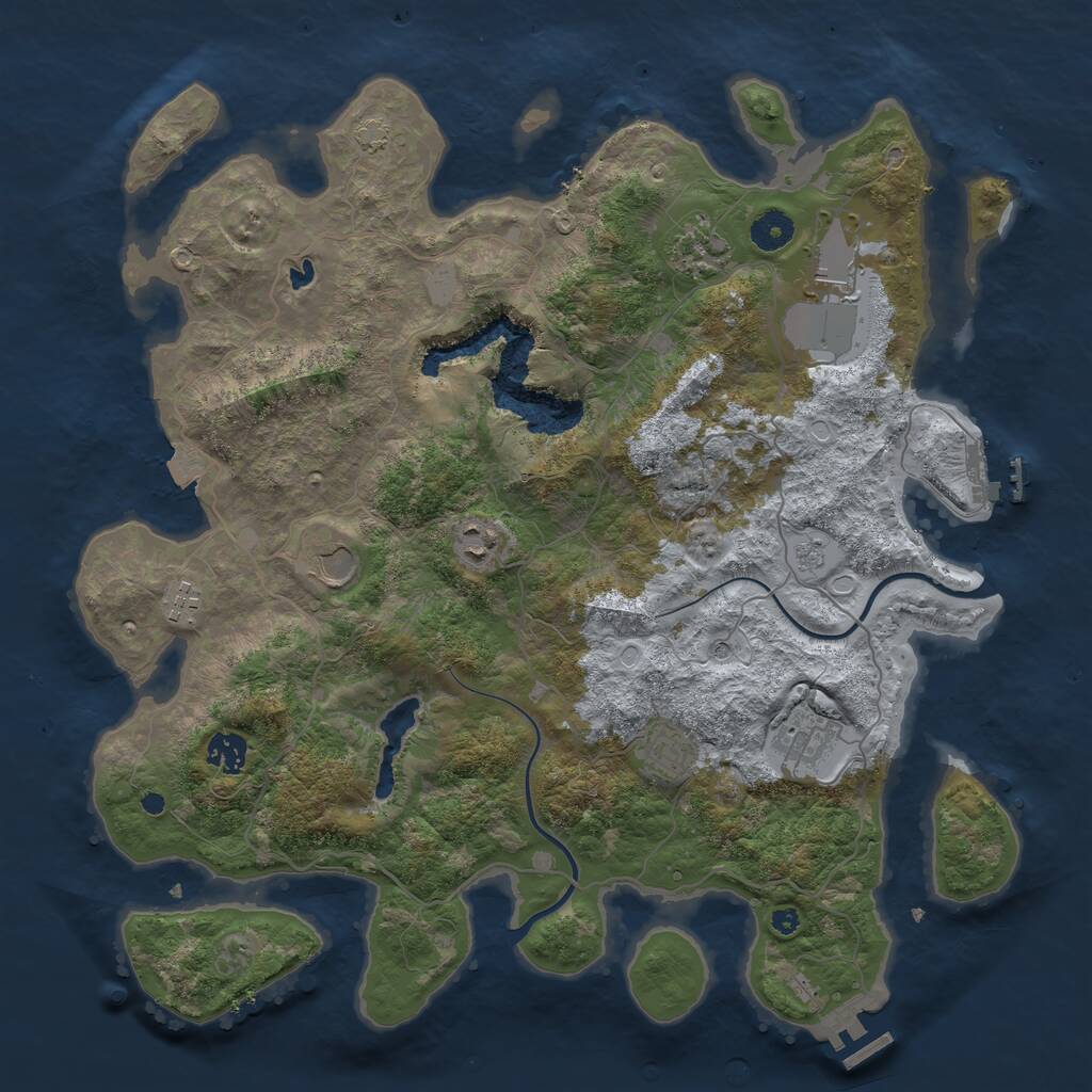 Rust Map: Procedural Map, Size: 4000, Seed: 912216015, 14 Monuments
