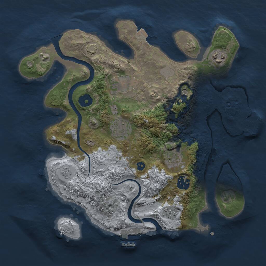 Rust Map: Procedural Map, Size: 3000, Seed: 716716, 12 Monuments