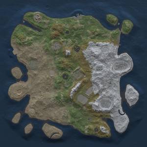 Thumbnail Rust Map: Procedural Map, Size: 3700, Seed: 1748536078, 19 Monuments