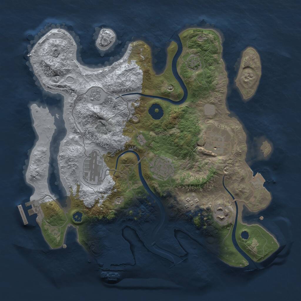 Rust Map: Procedural Map, Size: 3000, Seed: 45311, 11 Monuments