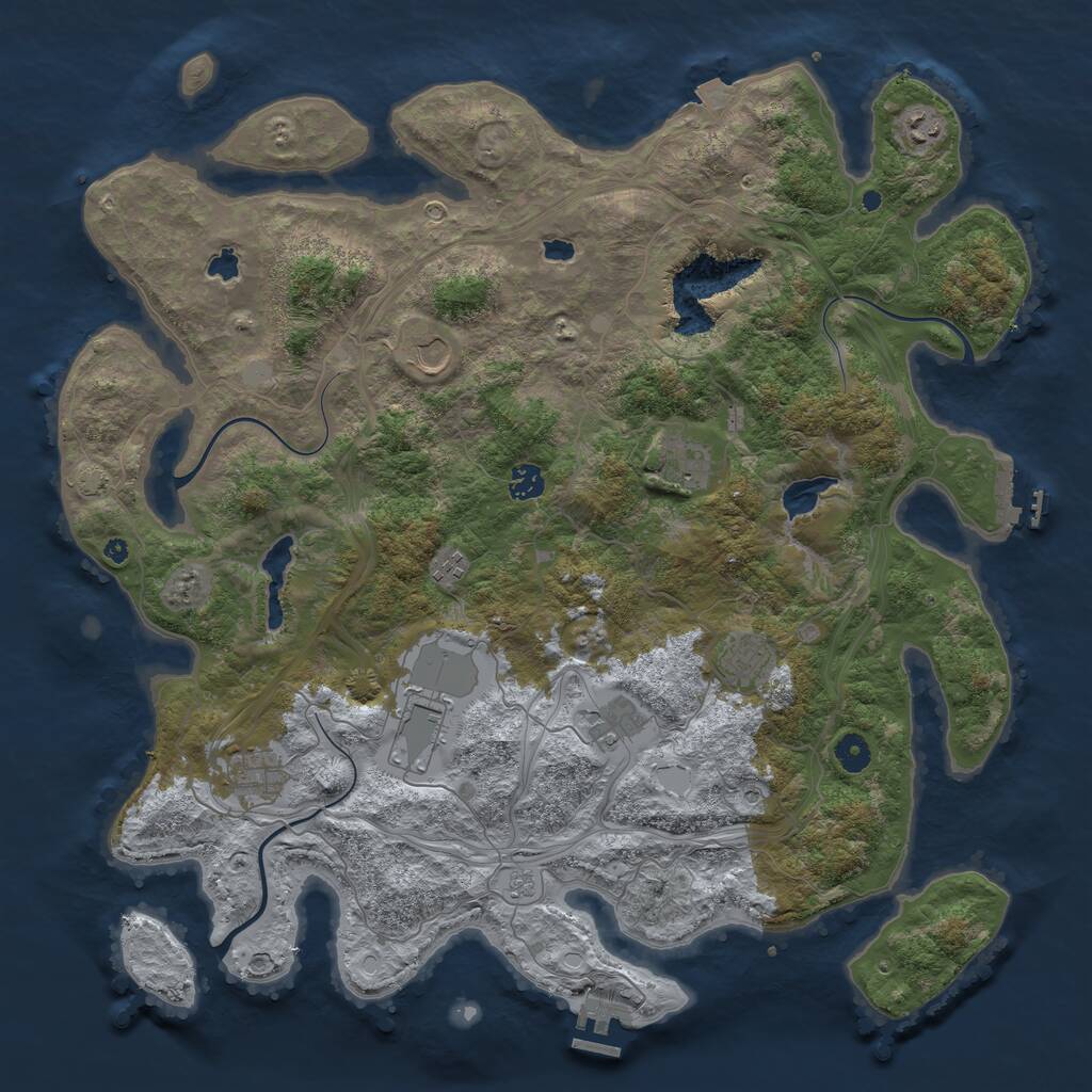 Rust Map: Procedural Map, Size: 4500, Seed: 2061111242, 15 Monuments