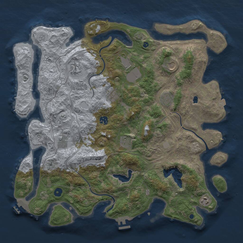 Rust Map: Procedural Map, Size: 4250, Seed: 921473721, 16 Monuments