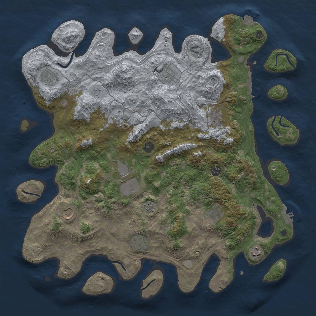 Rust Map: Procedural Map, Size: 4250, Seed: 1620854063, 19 Monuments