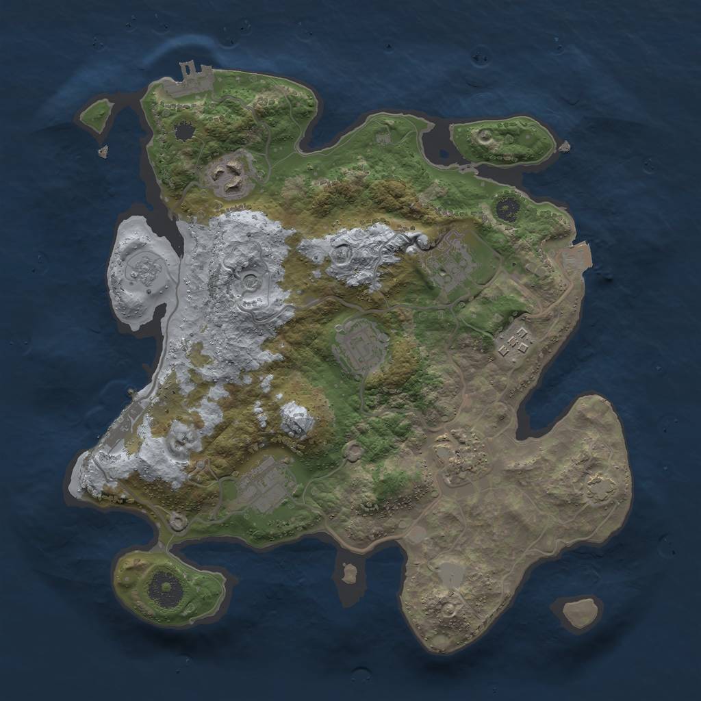 Rust Map: Procedural Map, Size: 3000, Seed: 1702204168, 14 Monuments