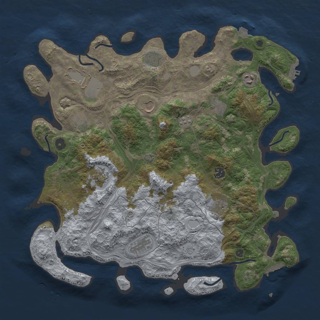 Rust Map: Procedural Map, Size: 4250, Seed: 1121519175, 19 Monuments