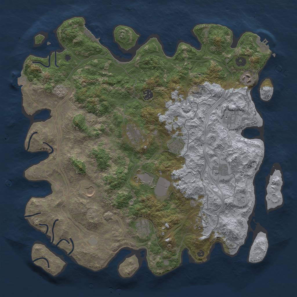 Rust Map: Procedural Map, Size: 4250, Seed: 1776115835, 19 Monuments