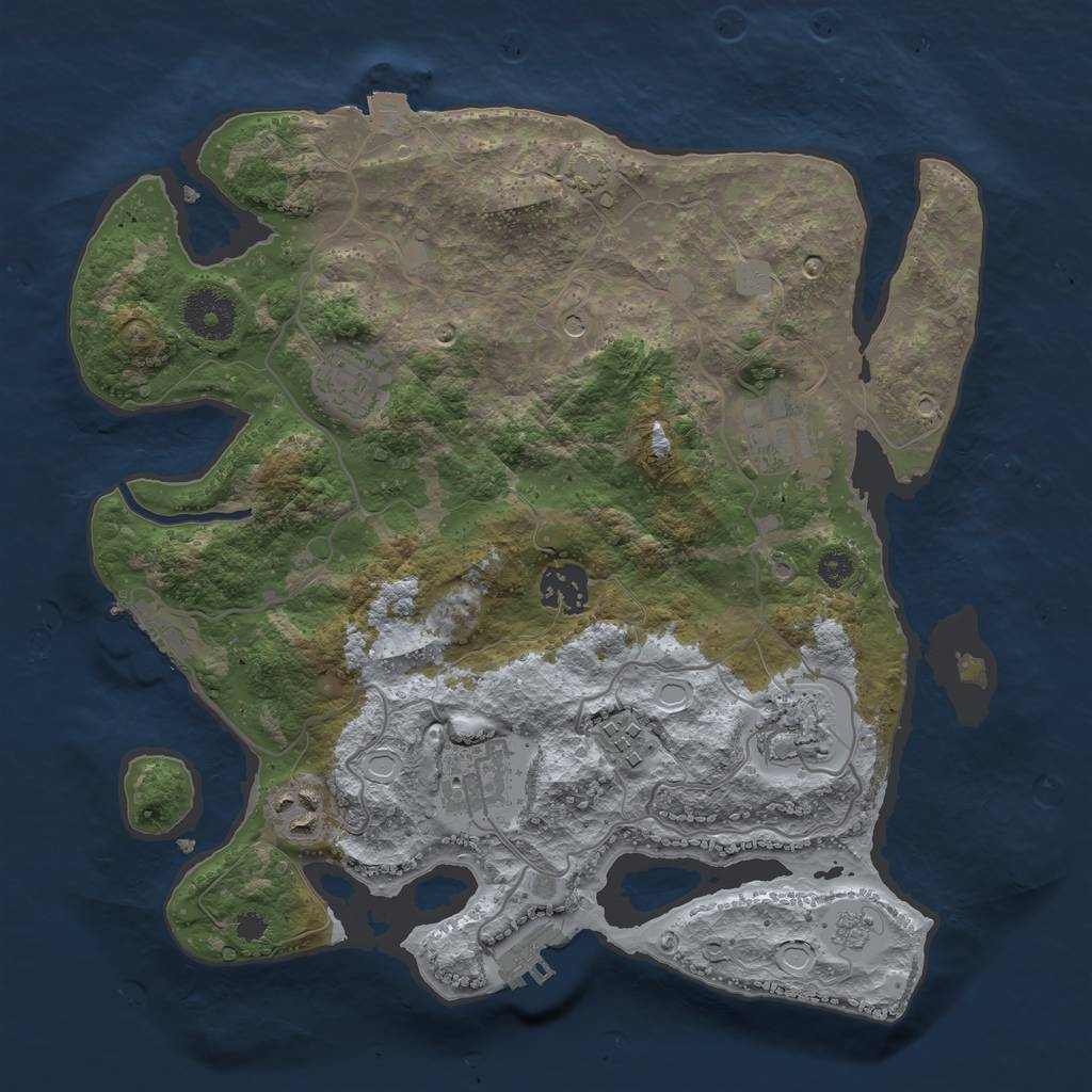 Rust Map: Procedural Map, Size: 3200, Seed: 860359535, 15 Monuments