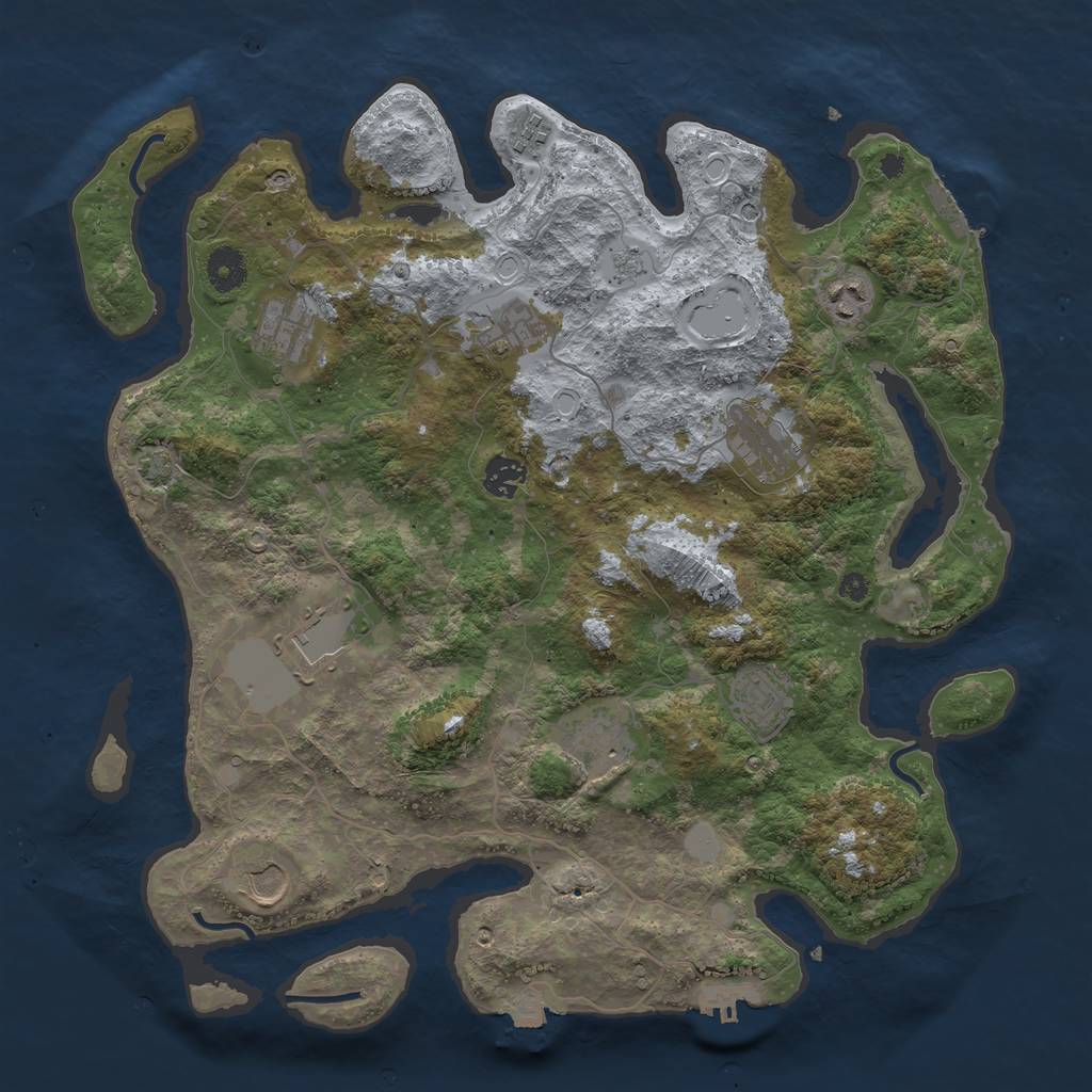 Rust Map: Procedural Map, Size: 3900, Seed: 67317344, 18 Monuments