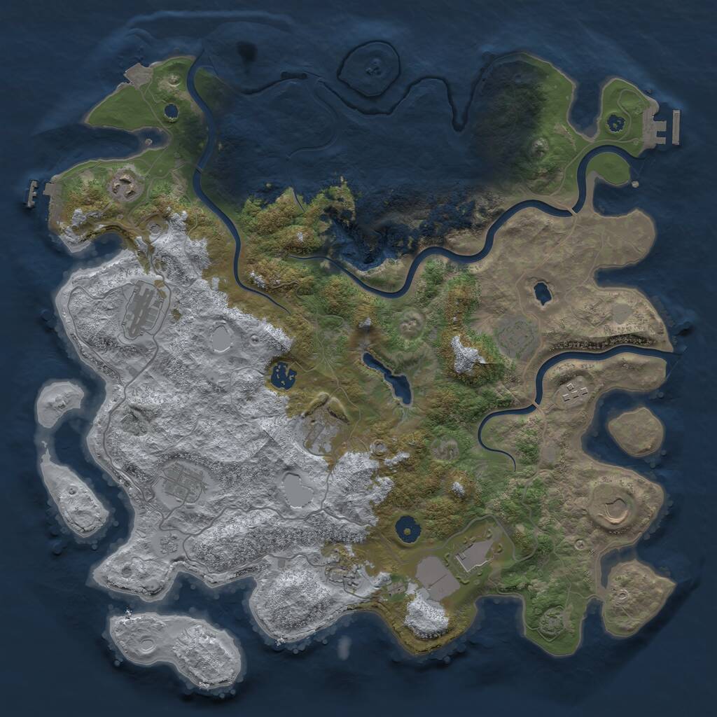 Rust Map: Procedural Map, Size: 4200, Seed: 1044859194, 16 Monuments