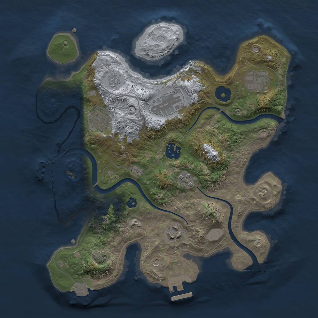 Rust Map: Procedural Map, Size: 3000, Seed: 85374, 12 Monuments