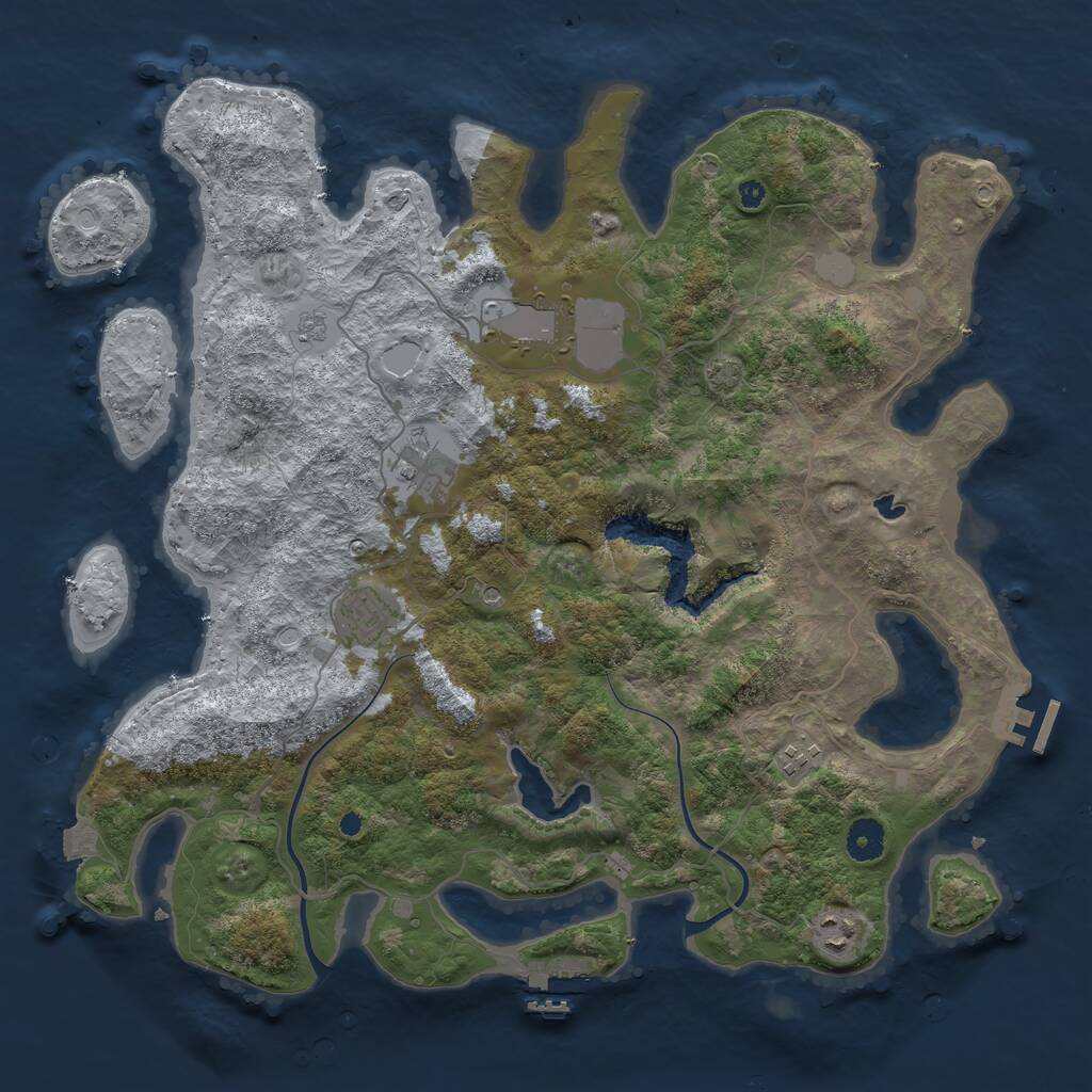 Rust Map: Procedural Map, Size: 4000, Seed: 583539729, 11 Monuments