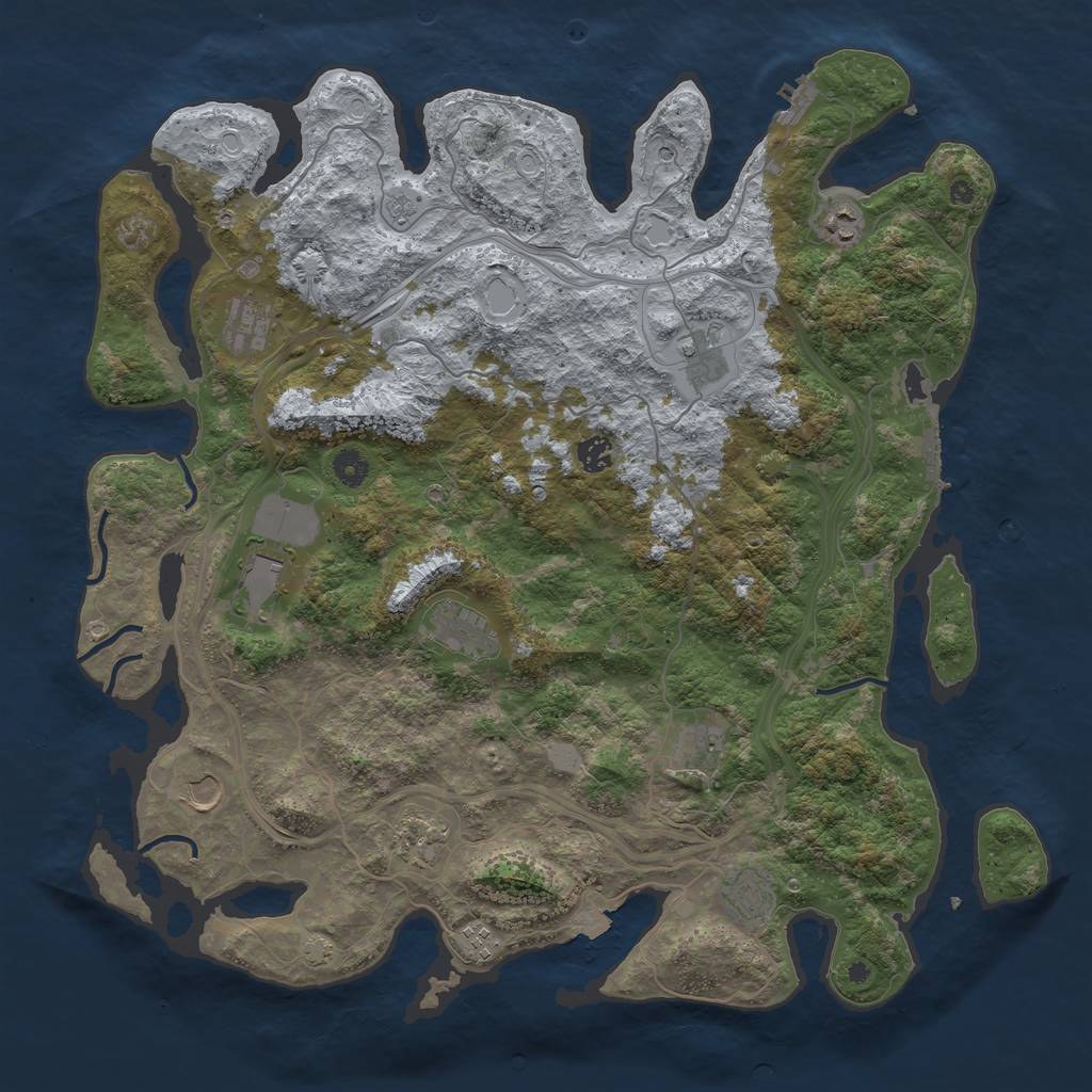 Rust Map: Procedural Map, Size: 4500, Seed: 114628828, 19 Monuments