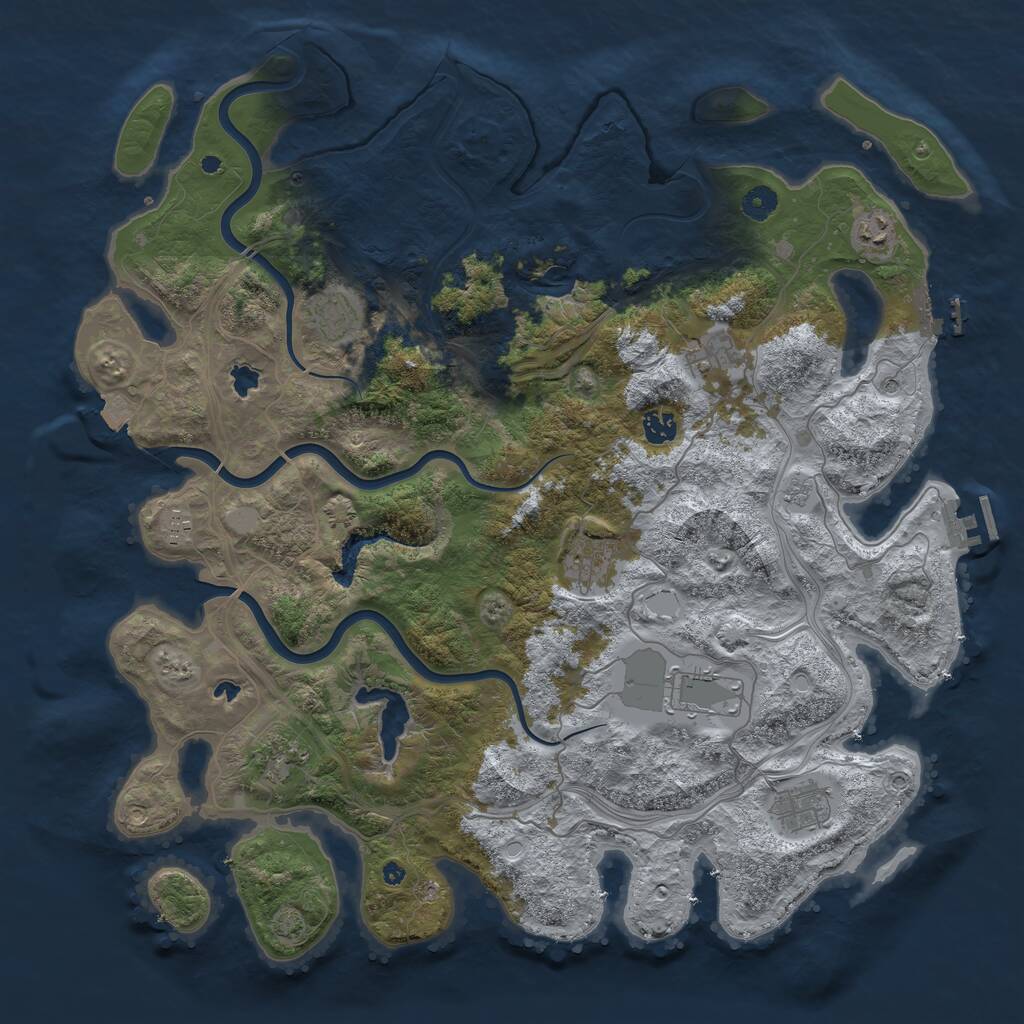 Rust Map: Procedural Map, Size: 4500, Seed: 1203022451, 15 Monuments