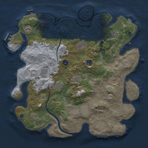 Thumbnail Rust Map: Procedural Map, Size: 3850, Seed: 739124760, 17 Monuments