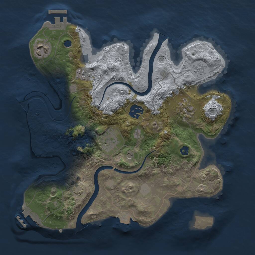 Rust Map: Procedural Map, Size: 2800, Seed: 1366001681, 11 Monuments