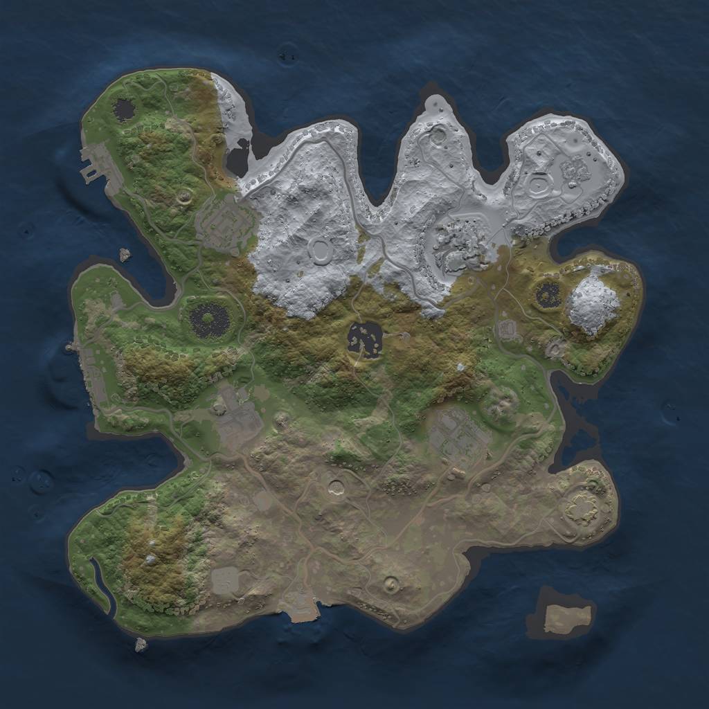 Rust Map: Procedural Map, Size: 2800, Seed: 1366001681, 13 Monuments