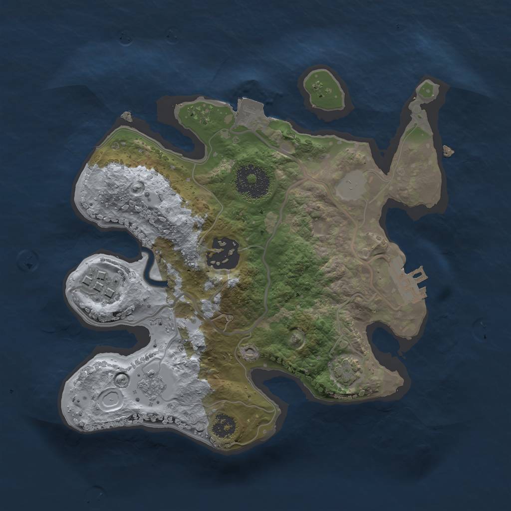 Rust Map: Procedural Map, Size: 2250, Seed: 633013669, 8 Monuments