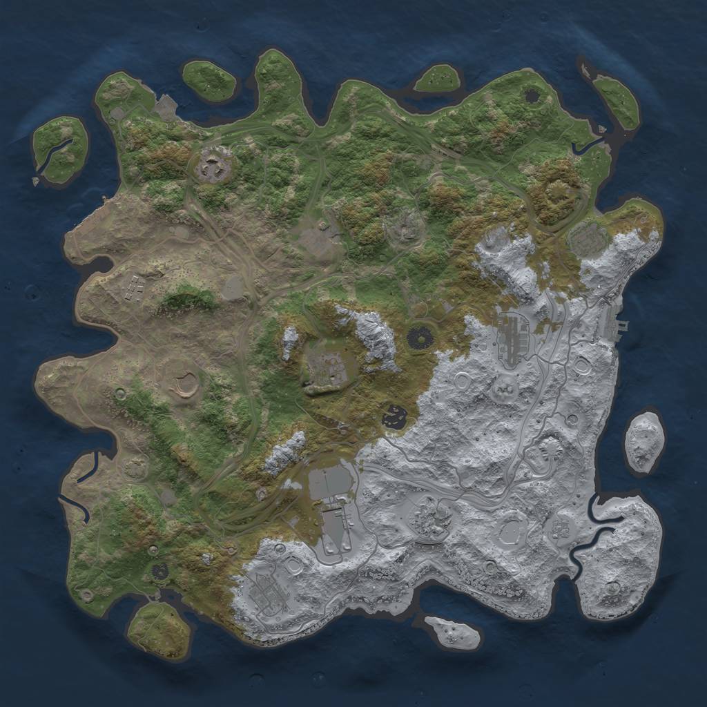 Rust Map: Procedural Map, Size: 4250, Seed: 1458493765, 19 Monuments