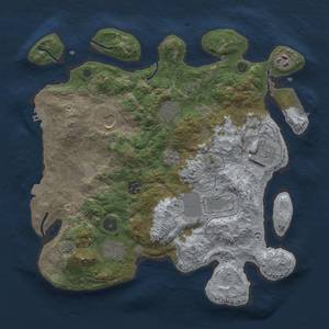 Thumbnail Rust Map: Procedural Map, Size: 3500, Seed: 633365305, 15 Monuments