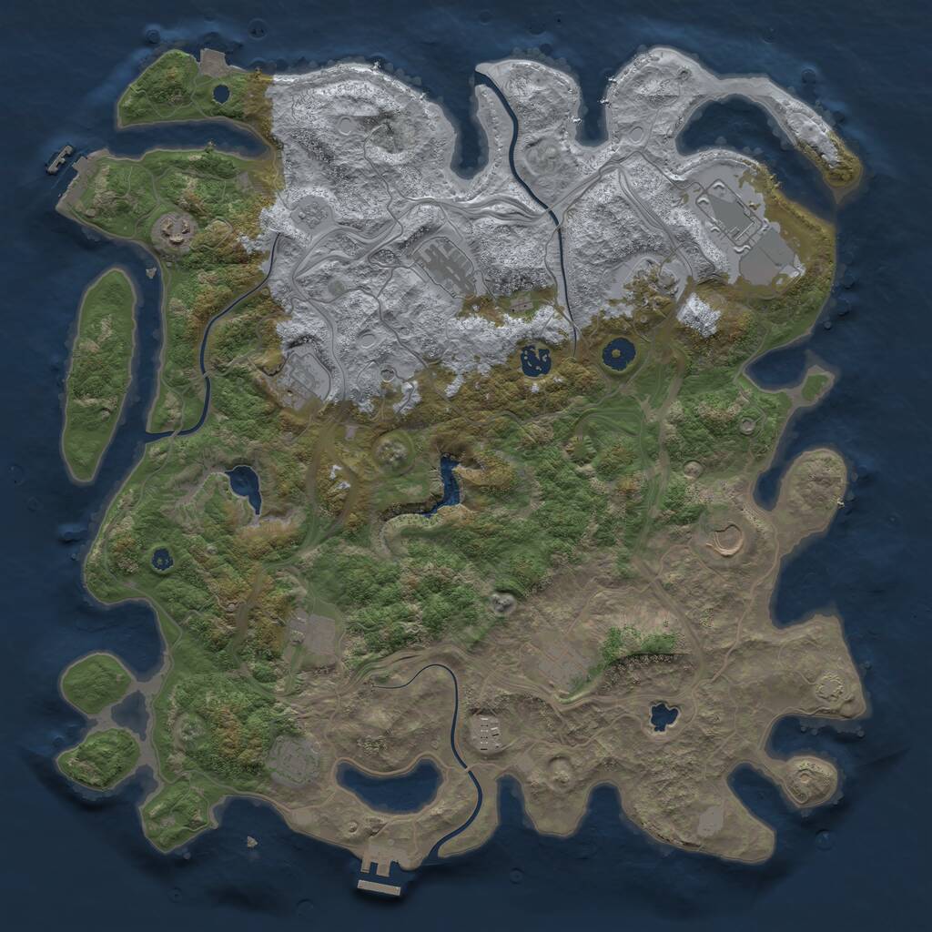 Rust Map: Procedural Map, Size: 4400, Seed: 8555554, 17 Monuments