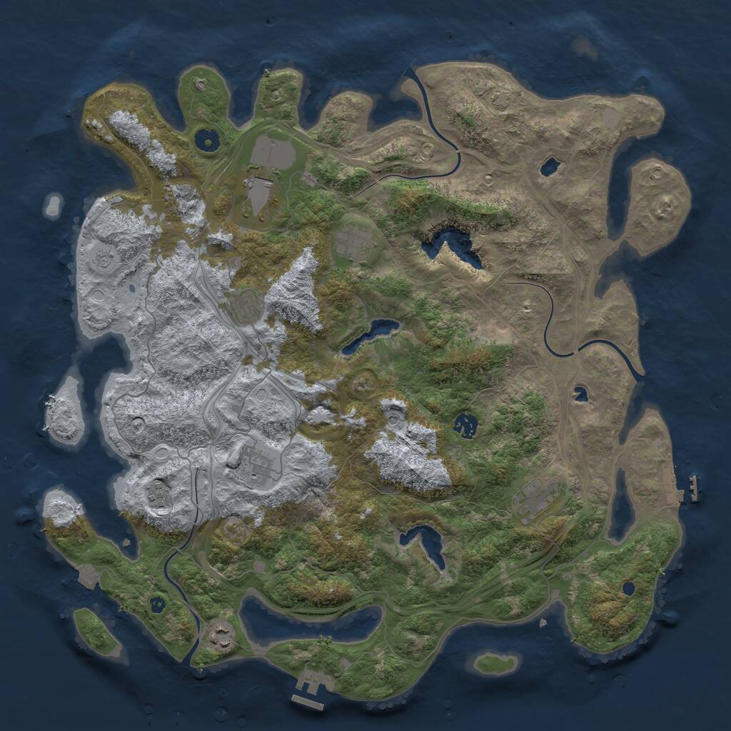 Rust Map: Procedural Map, Size: 4500, Seed: 1278880762, 15 Monuments