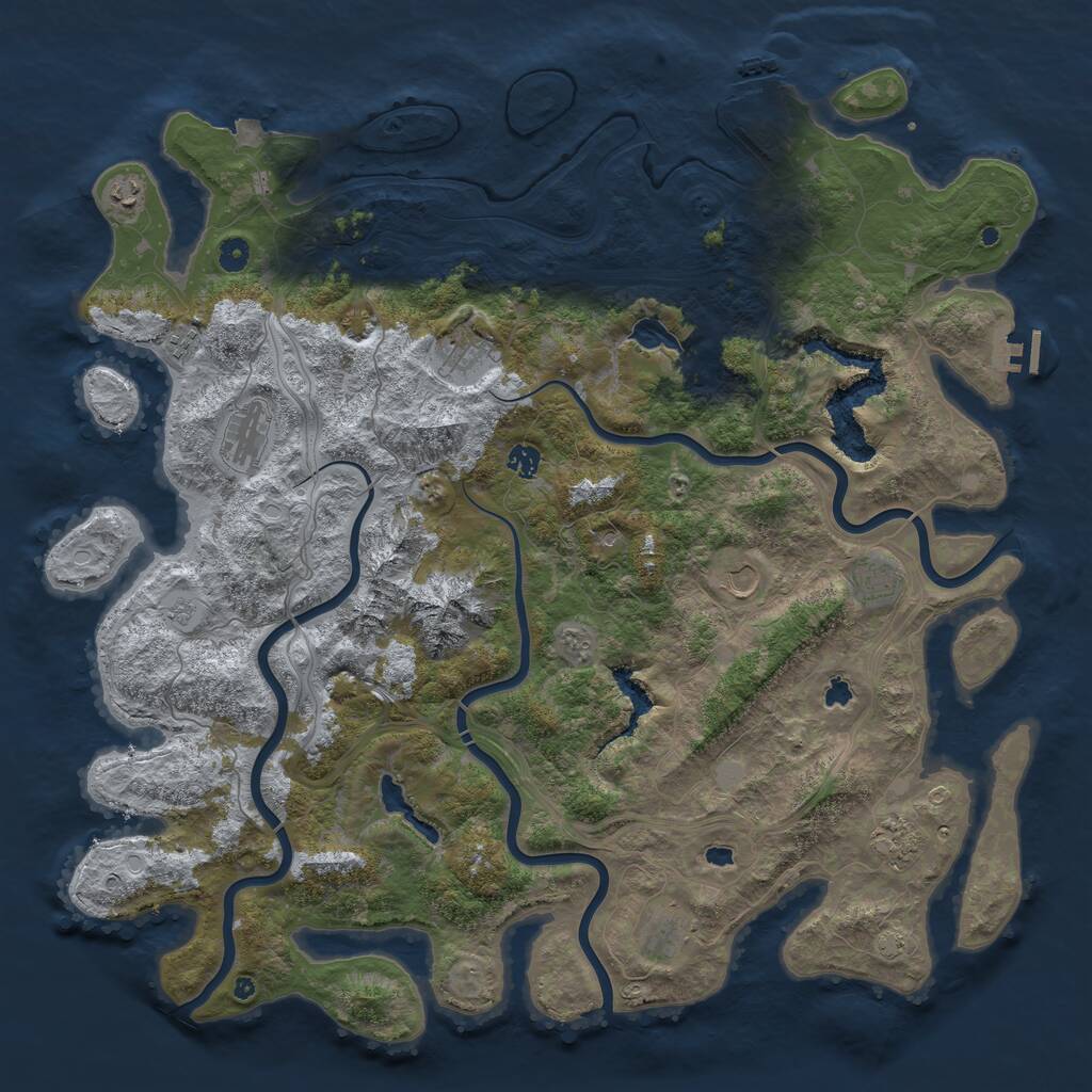 Rust Map: Procedural Map, Size: 5000, Seed: 1251382827, 15 Monuments